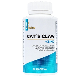 Котячий кіготь + цинк (Cat's Claw+Zinc) 60 капс ABU