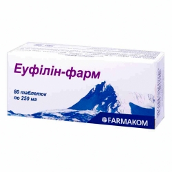 Еуфілін-фарм 0,25 г 80 таб Фармаком